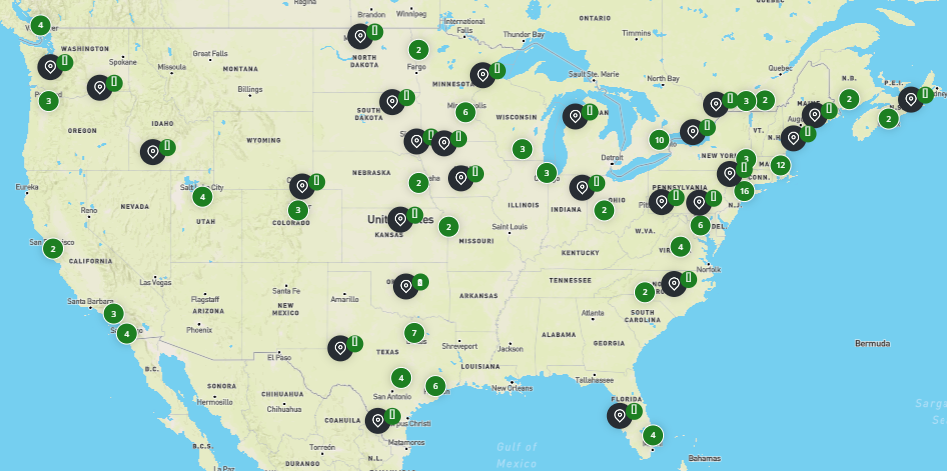 Map wind energy developers USA