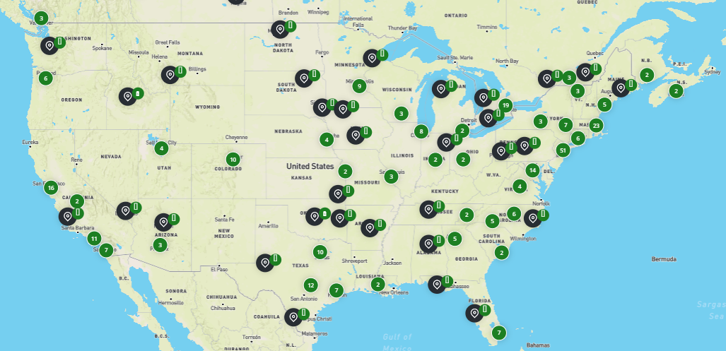 Map solar developers USA